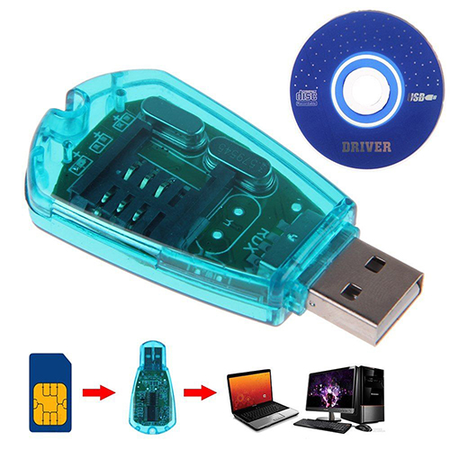 Telefon mobil USB Cititor card SIM standard Copiere Cloner Scriitor SMS Backup GSM/CDMA+CD_voghion.com
