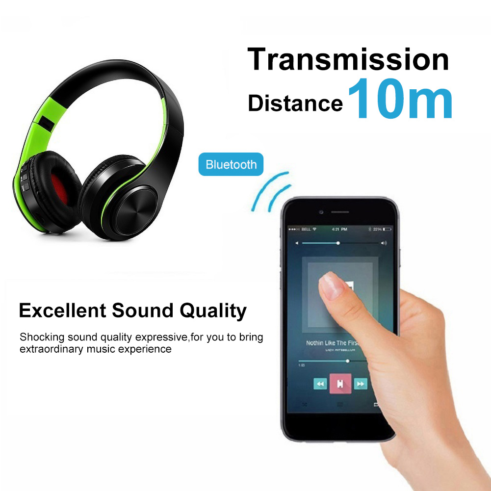 Skládací stereo bezdrátová sluchátka Bluetooth 4.0 Náhlavní soupravy s těžkými basy s mikrofonem_voghion.com
