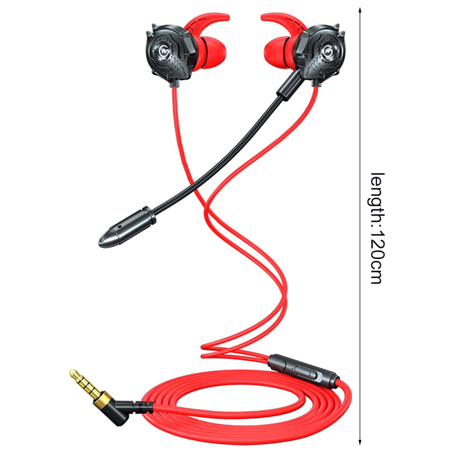 G500 į ausį įdedamos stereo garso mikrofono L formos laidinės žaidimų ausinės su mikrofonu planšetiniams kompiuteriams_voghion.com