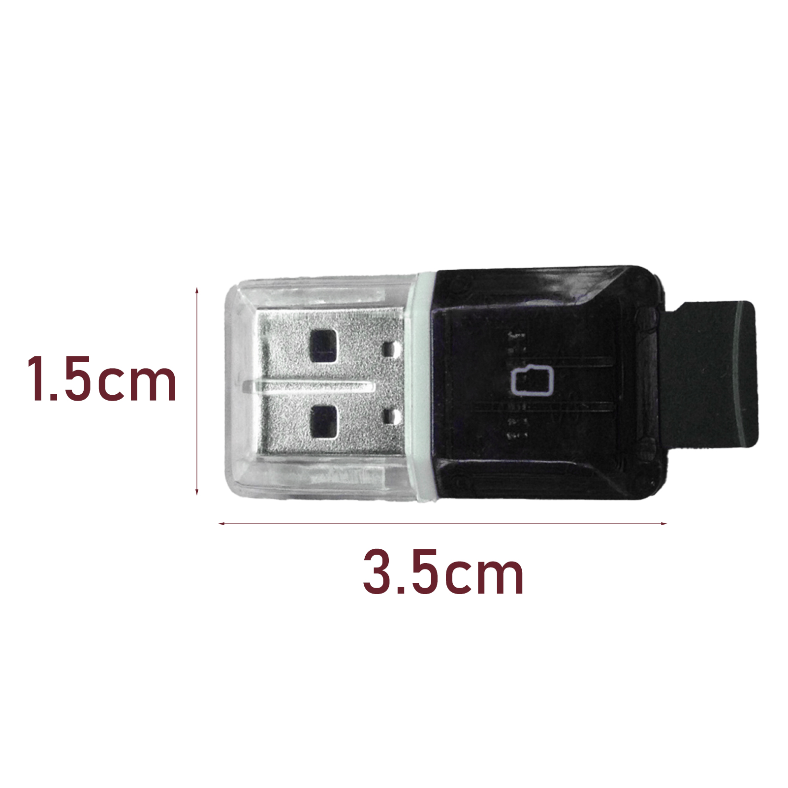 USB 2.0 Transparent Type-c Interfață Cititor de carduri TF portabil din plastic pentru laptop_voghion.com