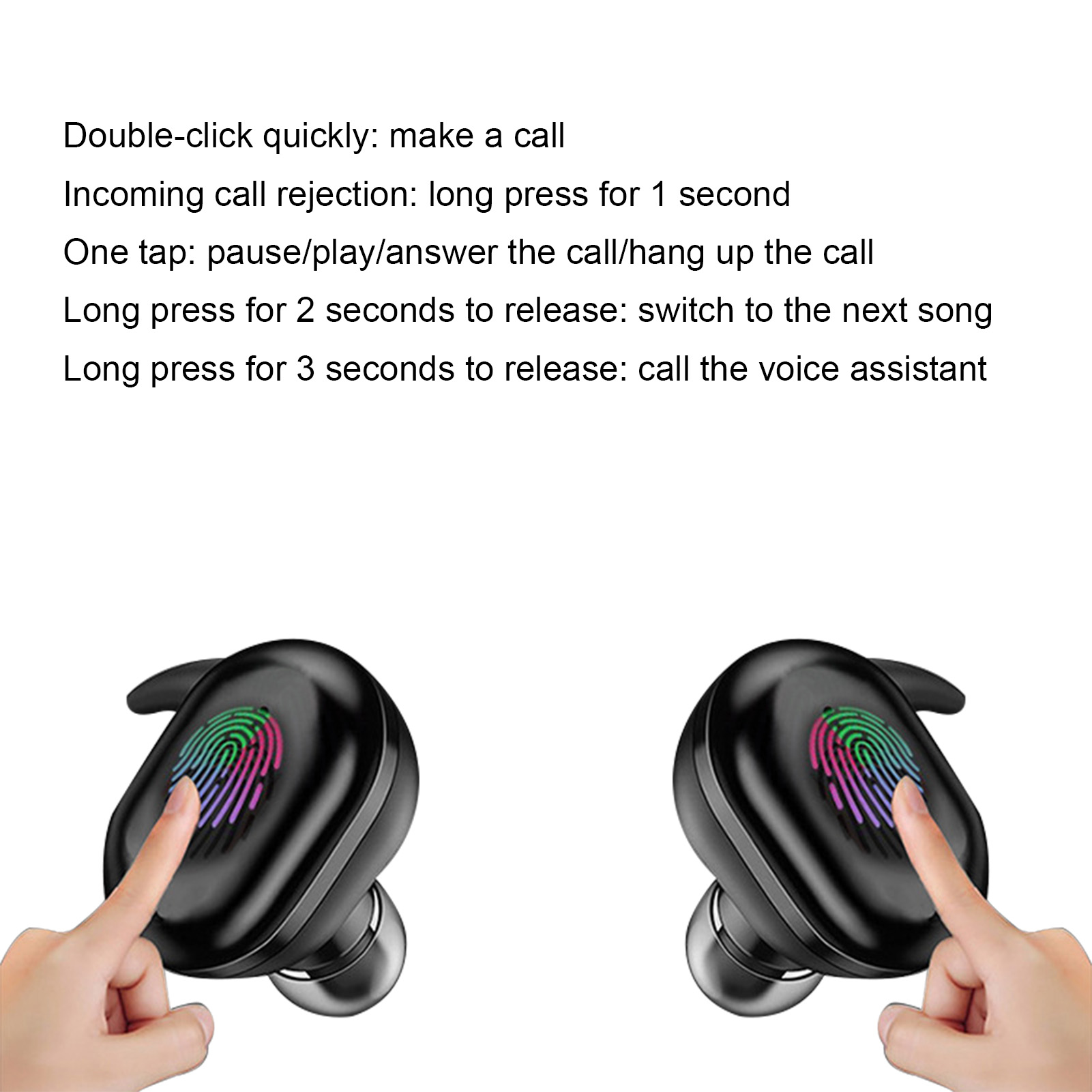 1 pāris Y30 bezvadu austiņu, uzlādējamas, augstas skaidrības, skārienvadības, mini, ar Bluetooth saderīgas, 5.0 stereo austiņas_voghion.com