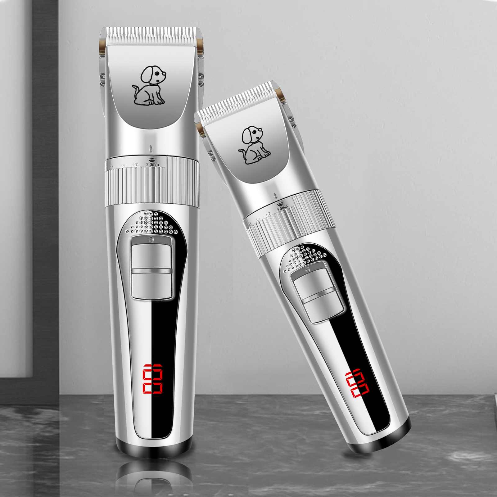Digital Pet Hair Clipper Strong Power 1200mAh USB Rechargeable Pet Electric Clipper For Pet_voghion.com