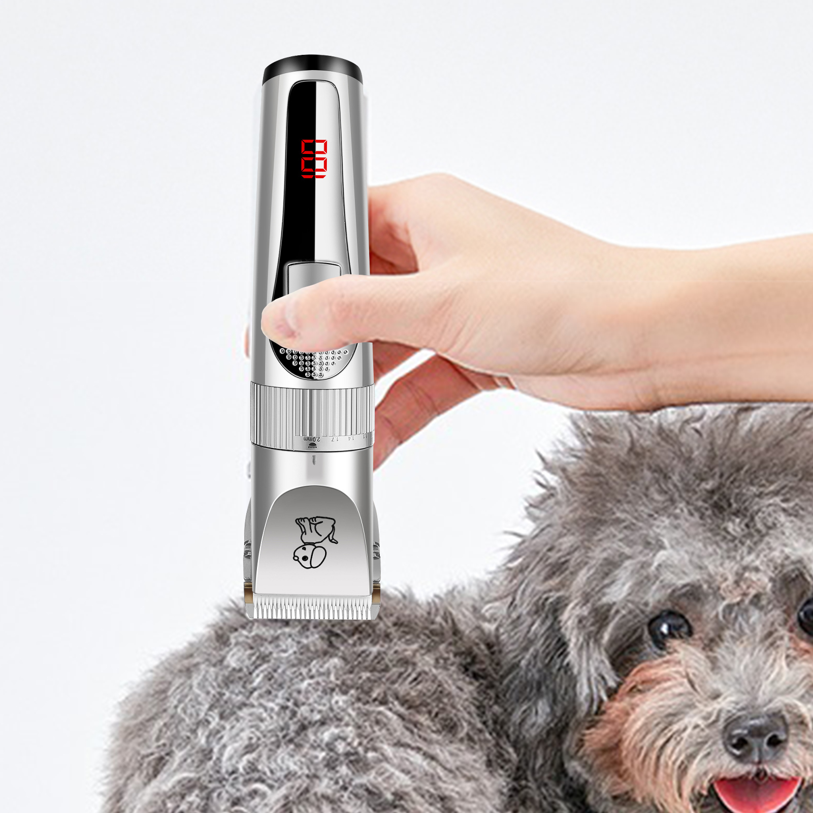 Digital Pet Hair Clipper Strong Power 1200mAh USB Rechargeable Pet Electric Clipper For Pet_voghion.com