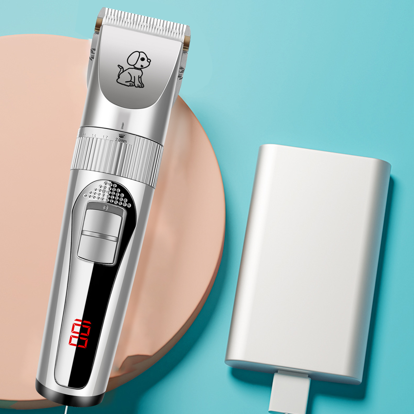 Digital Pet Hair Clipper Strong Power 1200mAh USB Rechargeable Pet Electric Clipper For Pet_voghion.com