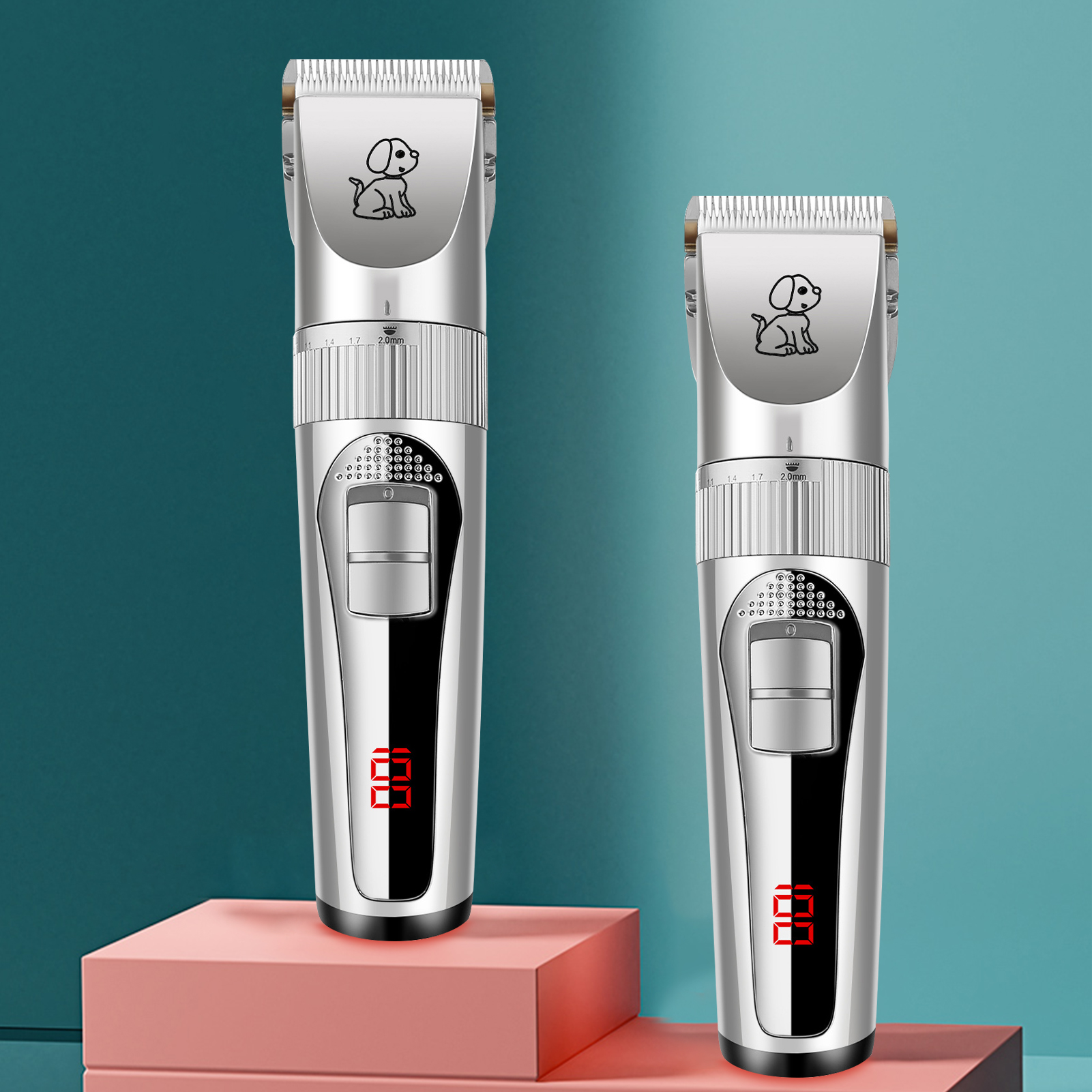Digital Pet Hair Clipper Strong Power 1200mAh USB Rechargeable Pet Electric Clipper For Pet_voghion.com