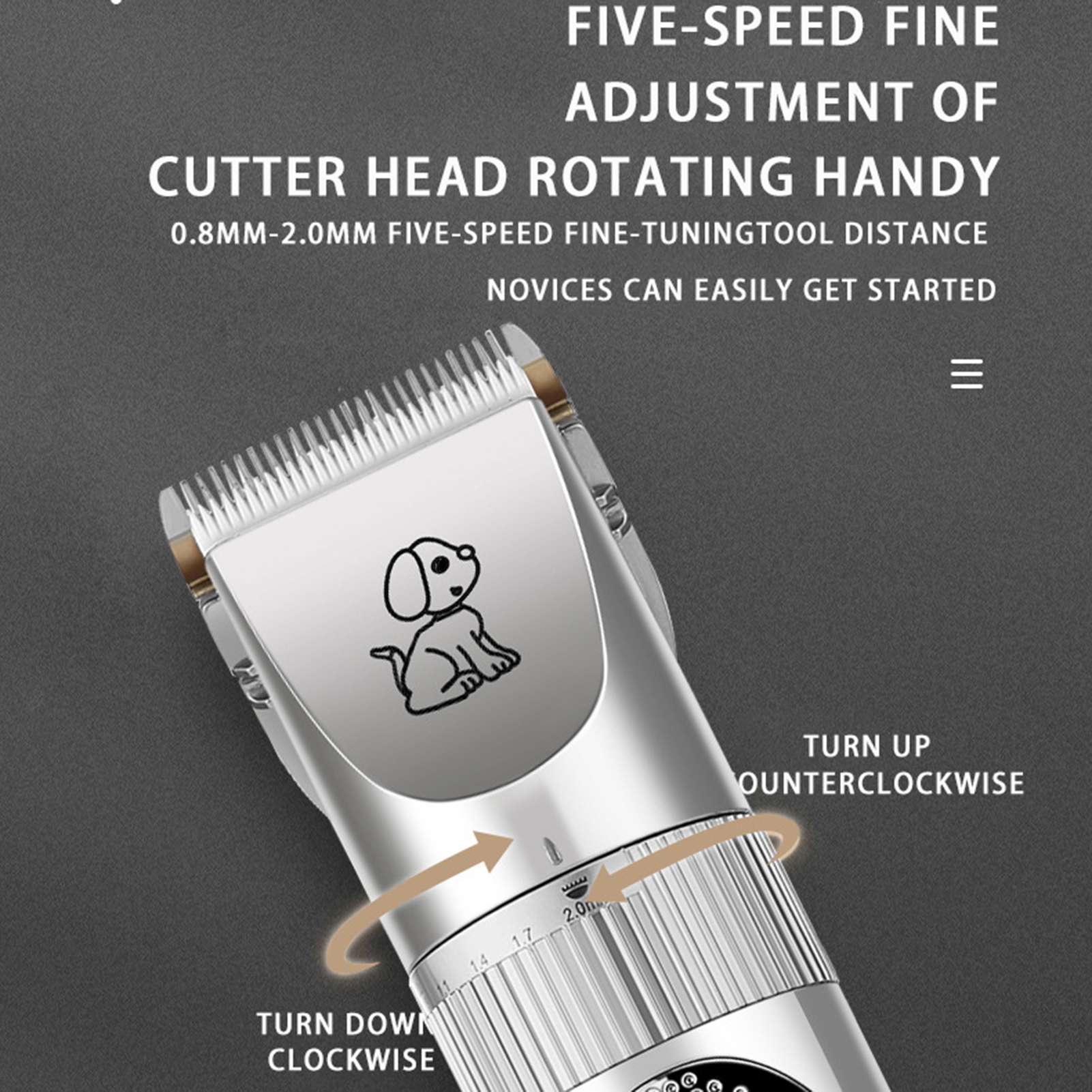 Digital Pet Hair Clipper Strong Power 1200mAh USB Rechargeable Pet Electric Clipper For Pet_voghion.com
