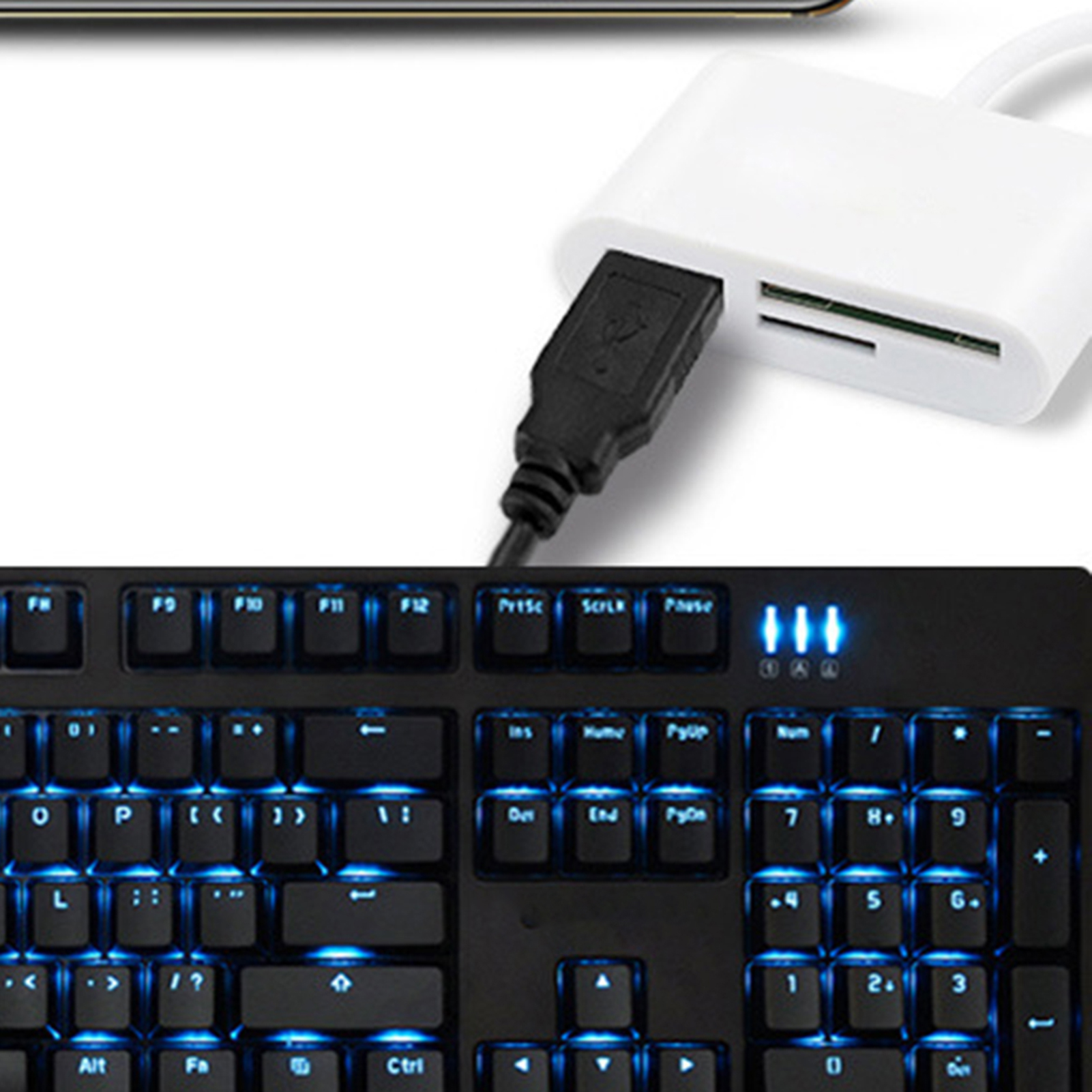 3-in-1 Multifunctional USB 2.0/Type-C U Disk TF Card Reader OTG Adapter for Mobile Phone_voghion.com