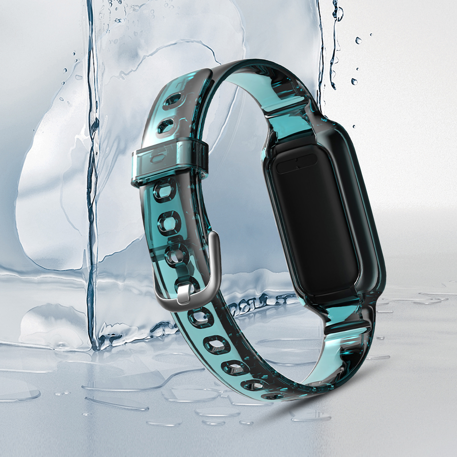 Curea de ceas inteligentă Hitech Band transparentă reglabilă, înlocuire din silicon moale, pentru Luxe_voghion.com