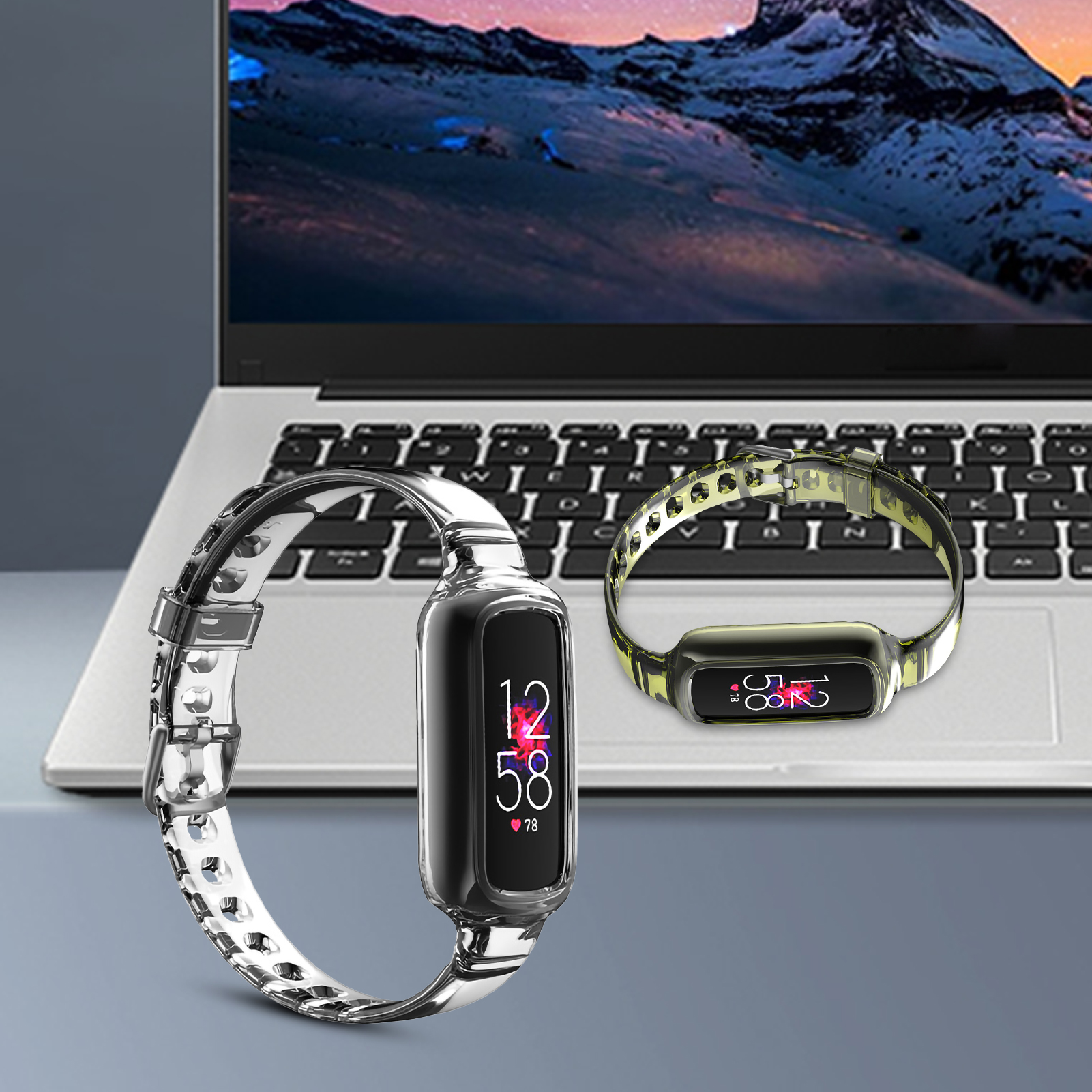 Curea de ceas inteligentă Hitech Band transparentă reglabilă, înlocuire din silicon moale, pentru Luxe_voghion.com