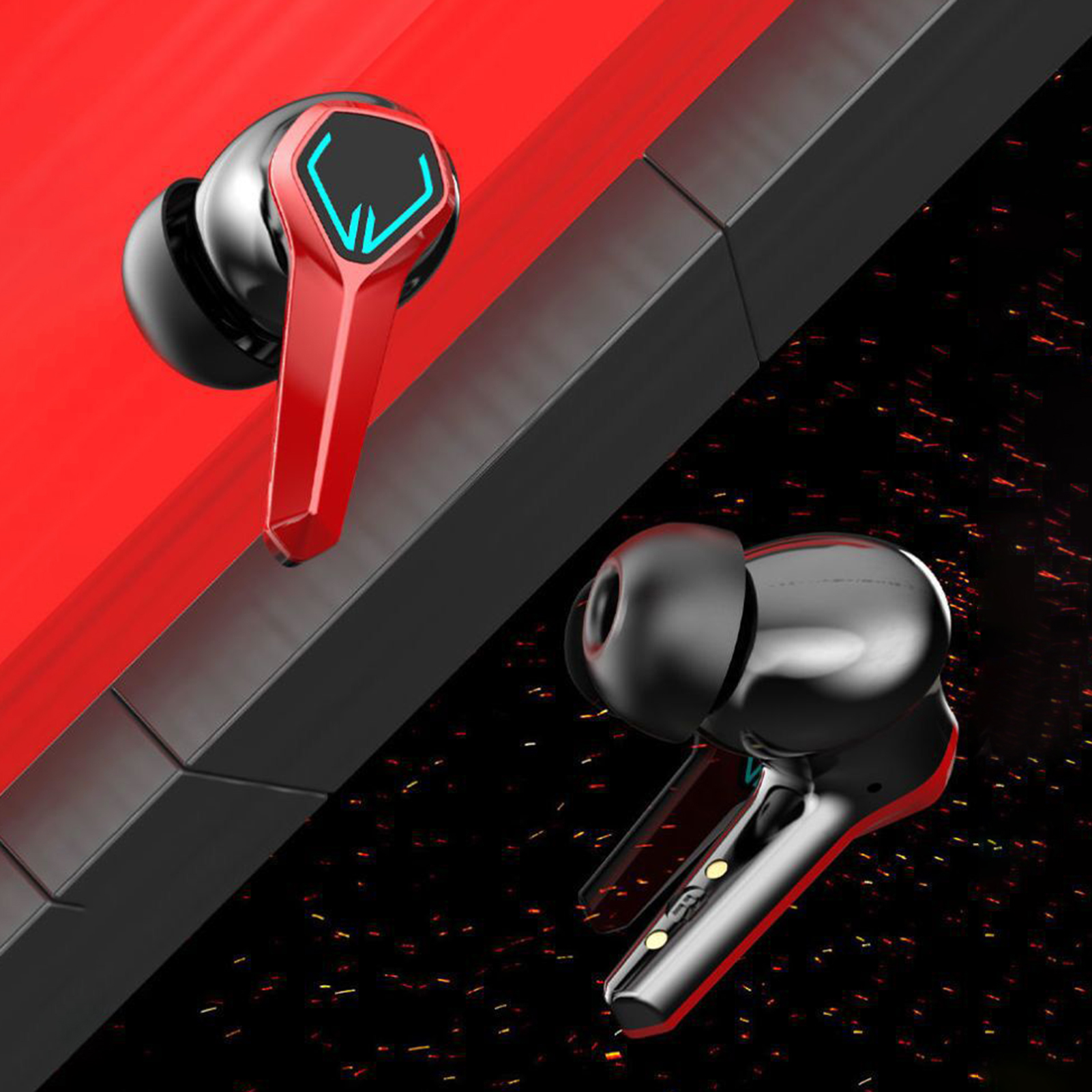 JX10 Bluetooth Earphones In-ear Binaural Handsfree Comfortable Noise Reduction Cool Breathing Light E-sport Game_voghion.com