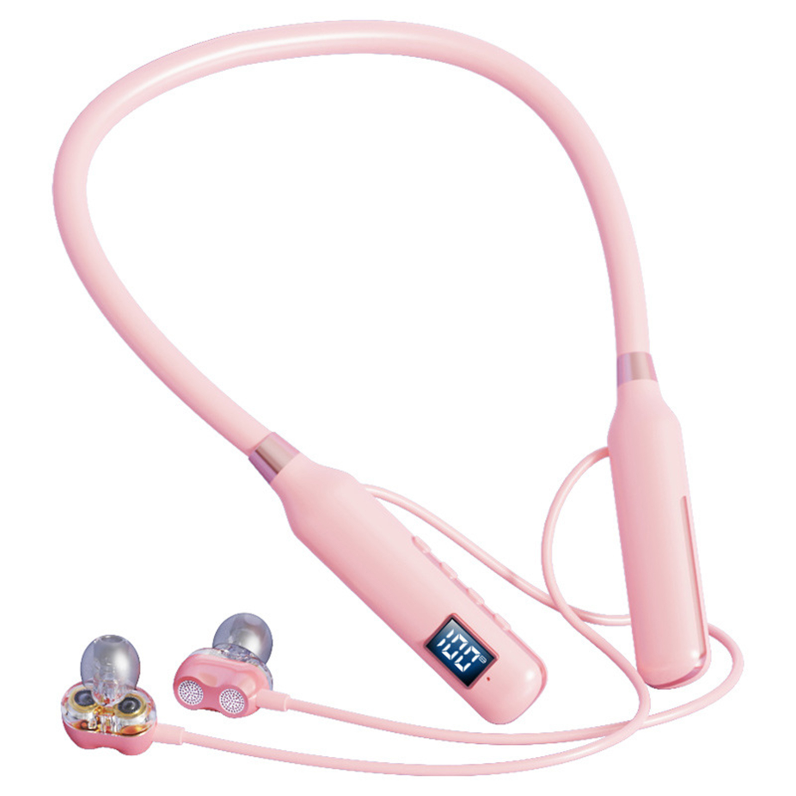 Wireless Earphone High Fidelity Intelligent Noise Cancelling LED Digital Display Bluetooth Neckband Stereo Earbud for_voghion.com