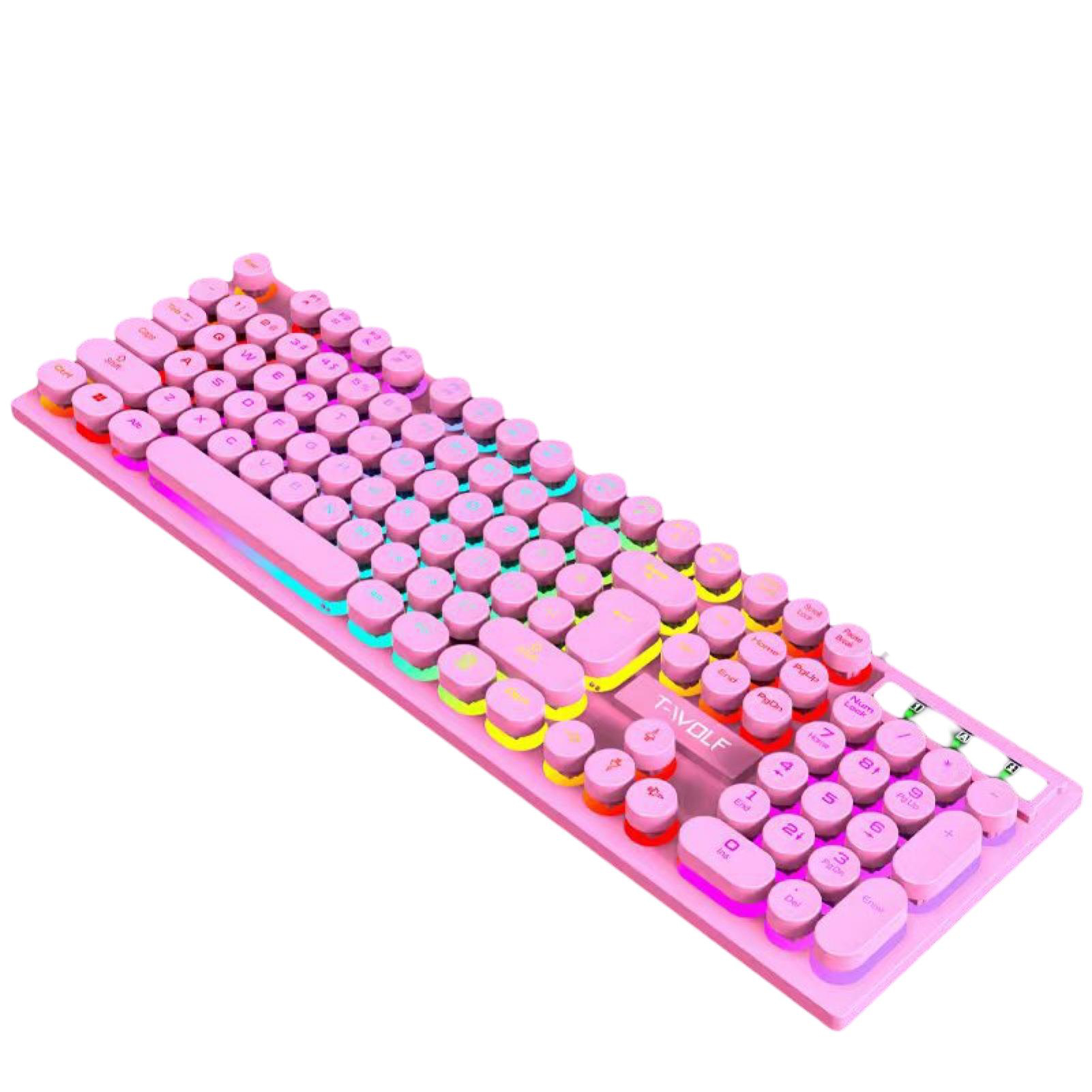 104 Keys T80 Wired Luminous Retro Punk Keycaps Ergonomic Design No Delay Sensitive Colorful Backlight USB Game Office_voghion.com