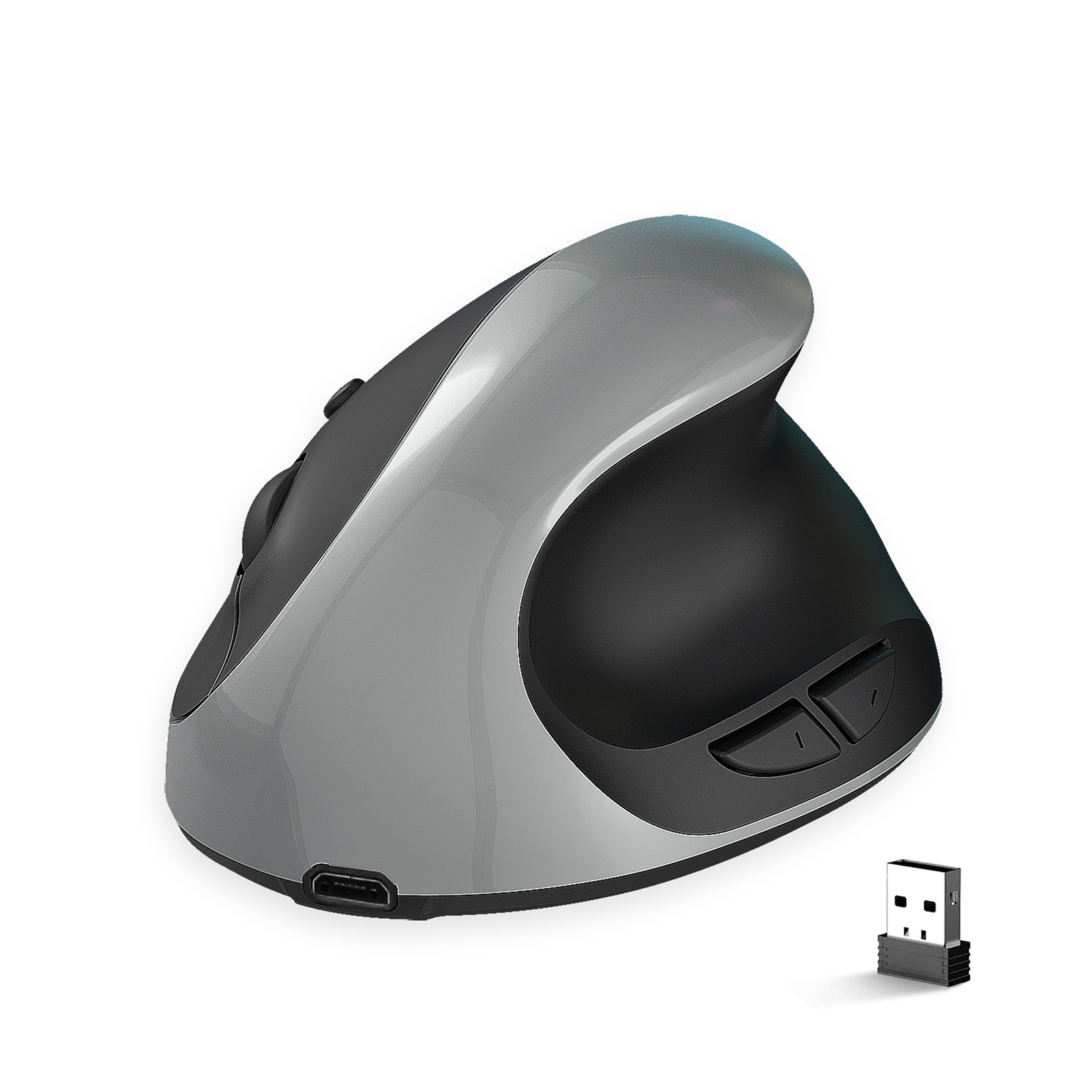 Farfi 2400DPI Adjustable Mute Clicking Comfortable Grip 6 Buttons Wireless 2.4GHz Laptop Ergonomic Vertical Mouse_voghion.com