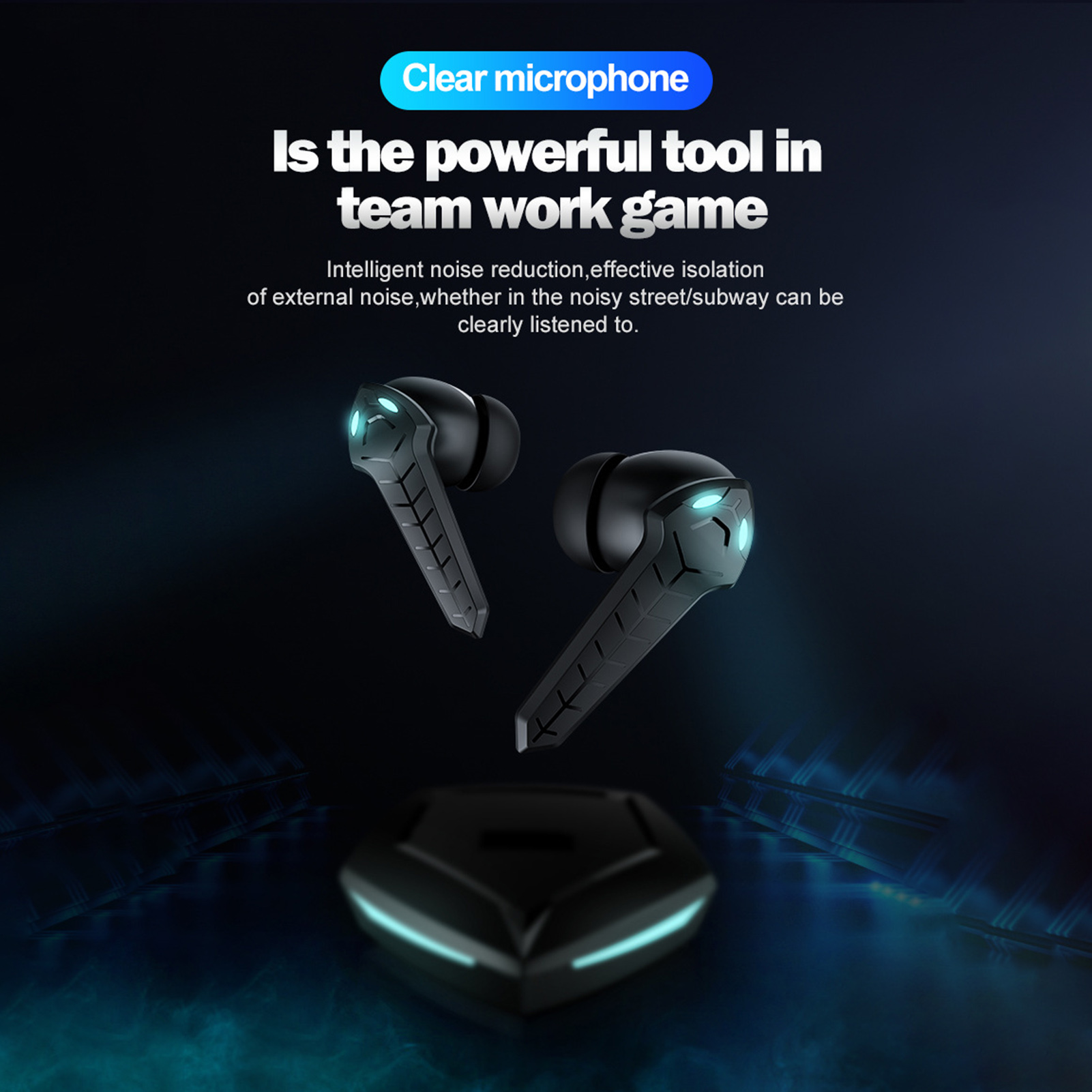 1 Pair P36 Earphones Ultra Cool Lights HiFi Sound Effect Play Games Wireless Earbud Bluetooth 5.1 Headphones Speaker_voghion.com