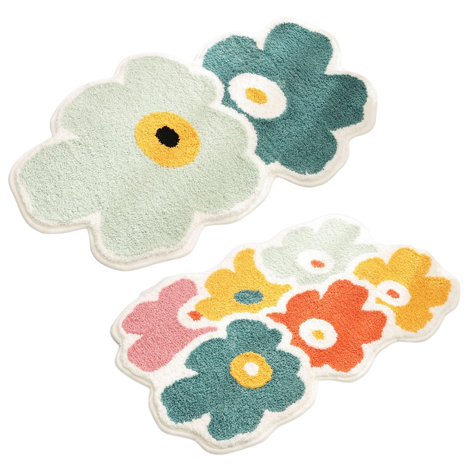 Bodenteppich, rutschfest, feine Textur, dekoratives Blumendesign, funktionell, gut saugfähig, ultraweich, süßer, floraler Boden-Badezimmerteppich, Heimbedarf_voghion.com